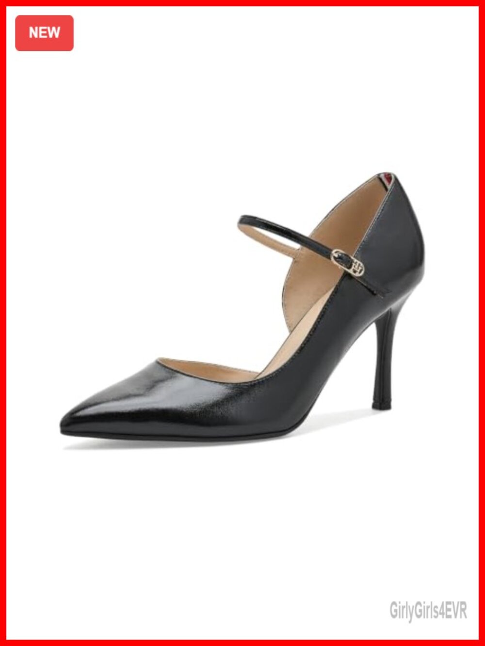 Gefrey D'Orsay Pointed Toe Stiletto Pump Faux Patent Leather Formal